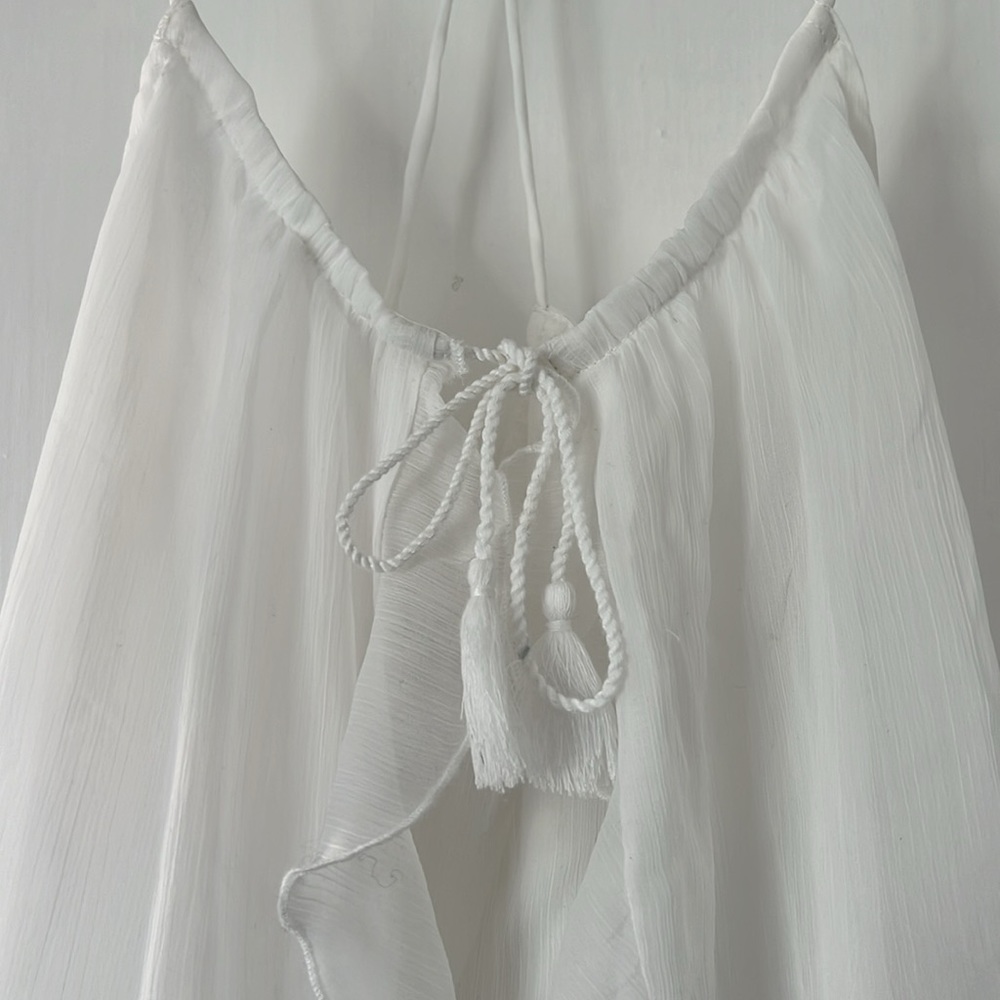 Abercrombie & fitch white drappy detailed gorgeous summer flowy tank top